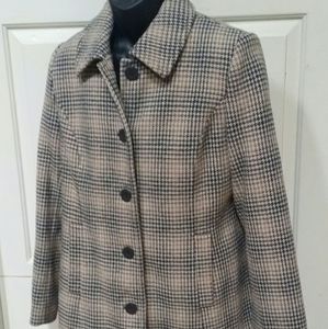 Women's Jaclyn Smith Winter Coat Brown Plaid Sz XL